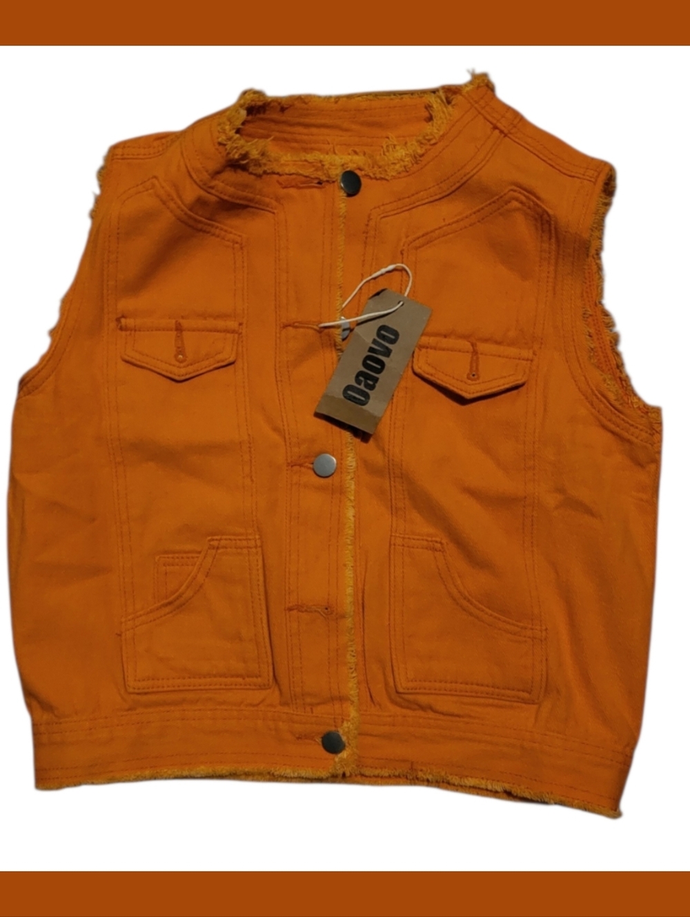 Amazon Women Orange Distressed Denim Detail
